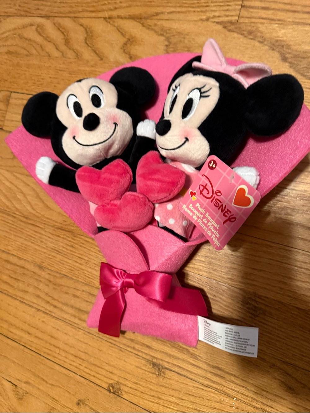 Disney Pink Minnie & Mickey Plush Heart Bouquet